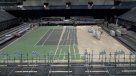 Los trabajos en el O2 Arena de Praga para la semifinal de Copa Davis
