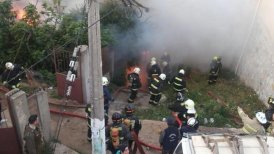 Ocho unidades de Bomberos trabajaron en el lugar.