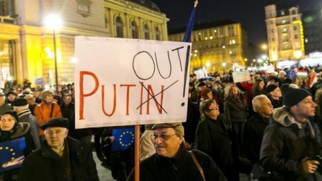 Fotos H Ngaros Protestan Por Visita De Vladimir Putin A Budapest