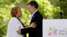 Juan Manuel Santos le deseó a Michelle Bachelet que Chile gane la Copa Confederaciones
