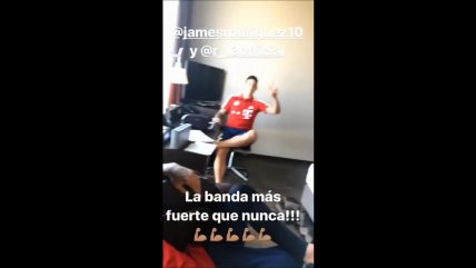 Arturo Vidal ya incorporó a la "banda" de Bayern Munich a James Rodríguez