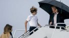 Donald Trump recibió críticas por acaparar paraguas bajo la lluvia