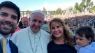 La selfie de Cathy Barriga con el Papa Francisco