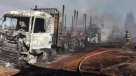 Cuatro camiones resultaron quemados en nuevo ataque incendiario en Ercilla