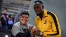 Usain Bolt compartió con Diego Maradona en Zurich