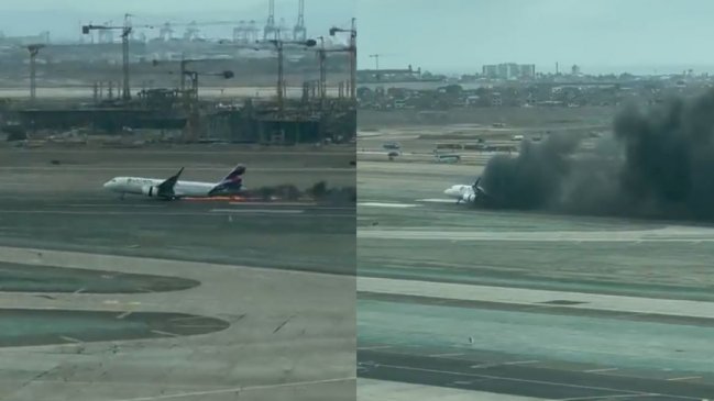   Avión de Latam sufrió accidente en la pista del aeropuerto de Lima 