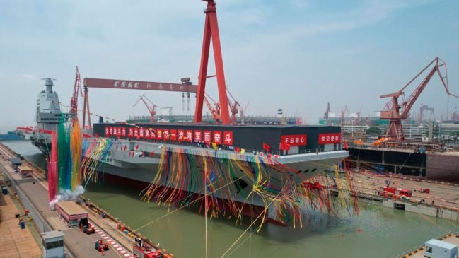   China continúa pruebas de su tercer portaaviones, que espera estrenar este año 