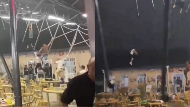 Video Fuertes Vientos Lanzaron Por Los Aires A Personas Que Se