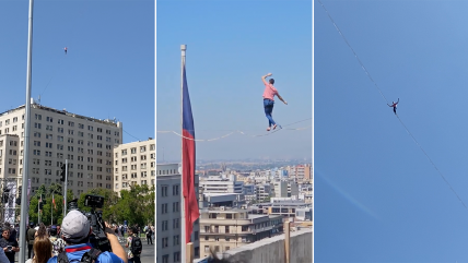  Equilibrista cruzó la Alameda a 50 metros de altura  