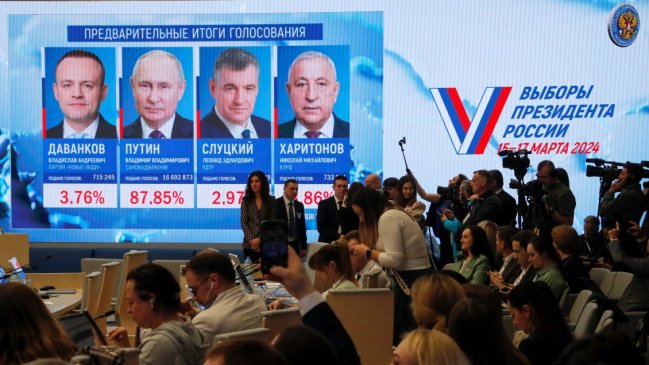  Putin seguirá en el Kremlin hasta 2030 tras conseguir casi el 88% de los votos  