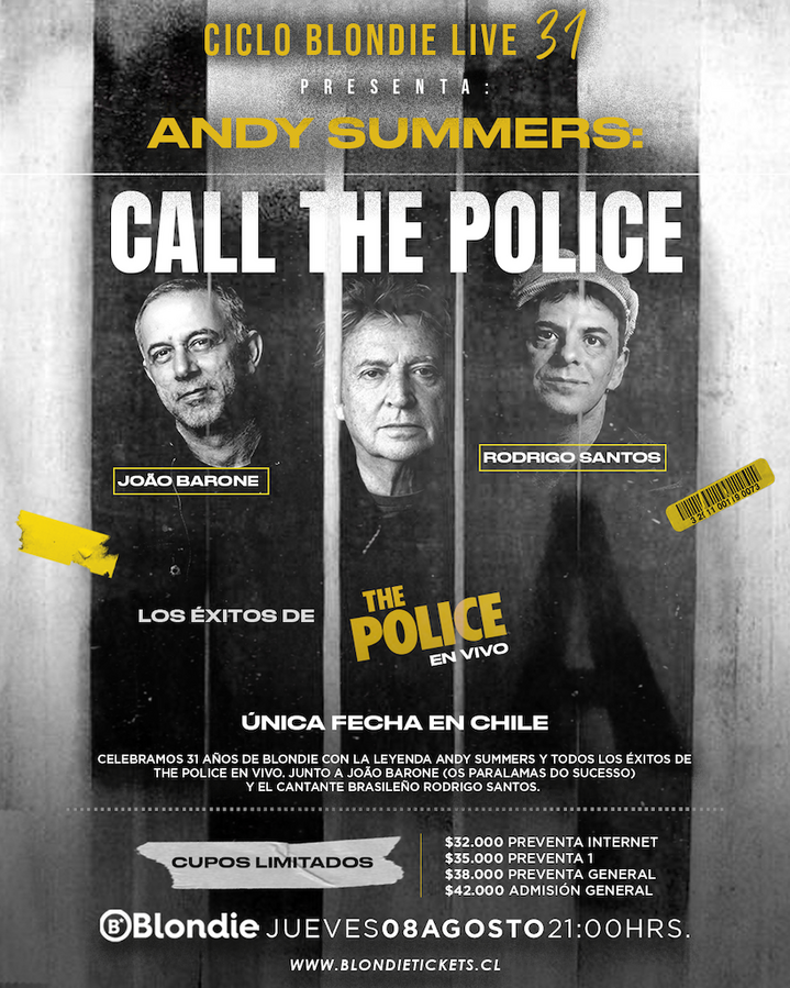 andy summers llega a chile con show en blondie