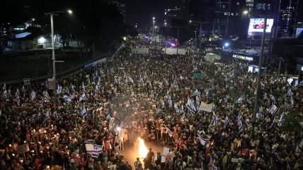   Multitudinarias protestas en Tel Aviv contra gestión de Netanyahu por la guerra en Gaza 