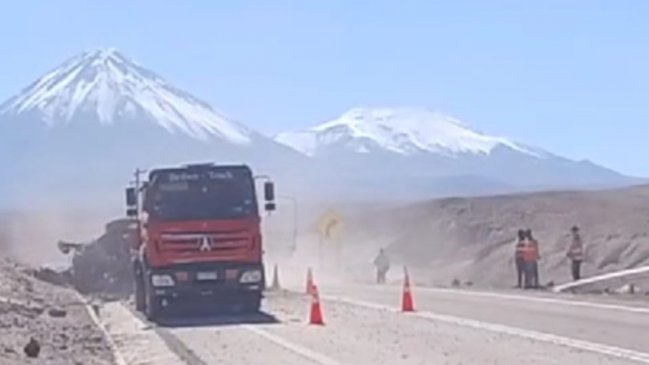   San Pedro de Atacama: Camionero brasileño murió tras volcar en ruta internacional 