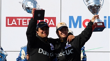   Jorge Riquelme tras su título en la serie N2 del Rally Mobil: 