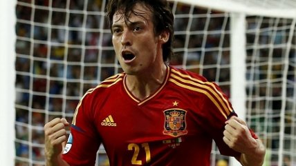   David Silva abrió el marcador para España ante Italia en la final de la Eurocopa 2012 