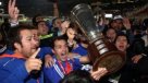 El festejo del sufrido tricampeonato de U. de Chile