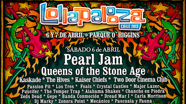 Lollapalooza 2013 ya tiene la distribución de su parrilla diaria
