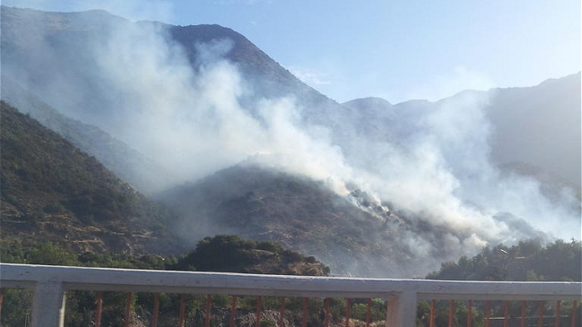 Onemi declaró alerta amarilla en San José de Maipo por incendio forestal