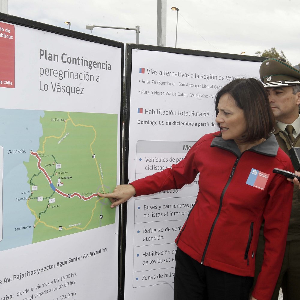 MOP entregó plan de cortes de tránsito y desvíos para peregrinación a Lo Vásquez