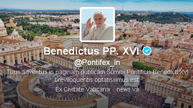 El primer mensaje en latín de Benedicto XVI en Twitter