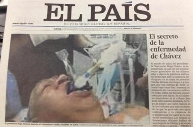 Venezuela anunció acciones legales contra El País por falsa foto de Chávez