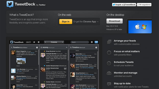Twitter dará de baja las aplicaciones móviles de Tweetdeck