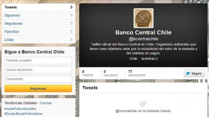   El Banco Central debutó en Twitter 