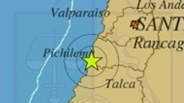 Sismo de menor intensidad se sintió en las regiones de O'Higgins y El Maule