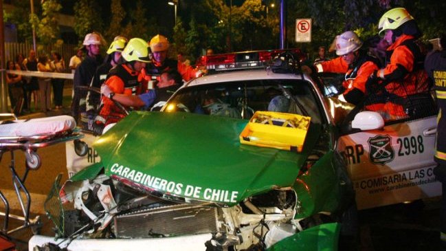 Radiopatrulla de Carabineros protagonizó accidente de tránsito en Lo Barnechea
