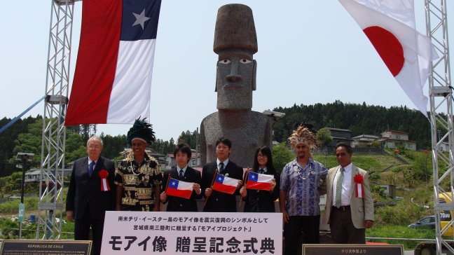 Moai chileno donado a Japón se inauguró este sábado