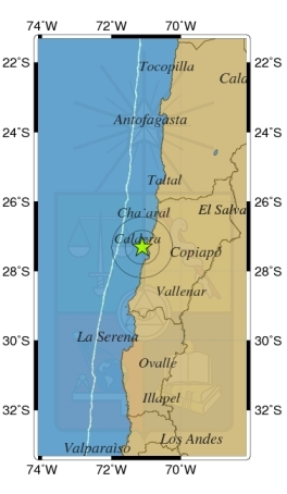 Sismo leve afectó a la Región de Atacama