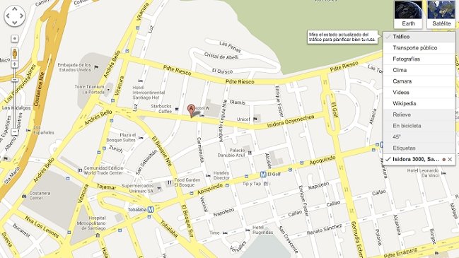 Google Maps ahora muestra el tráfico vehicular en Santiago