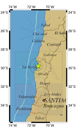 Sismo leve afectó a la Región de Coquimbo