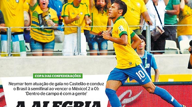 Prensa brasileña le puso un 10 a su selección y a Neymar
