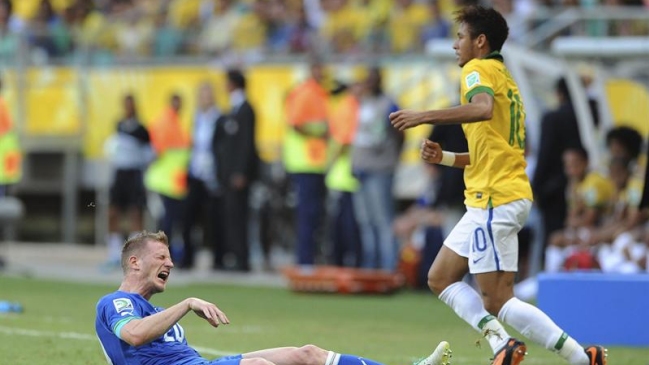 Neymar es el jugador que más faltas cometió en la primera fase