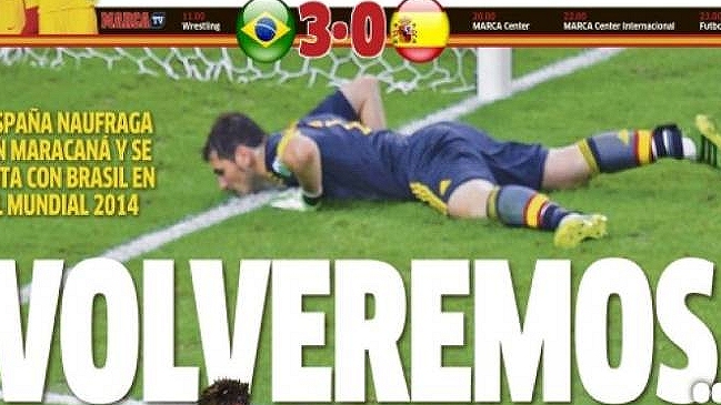 Prensa española mostró su desazón tras derrota ante Brasil