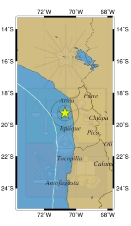 Temblor remeció a la Región de Arica y Parinacota
