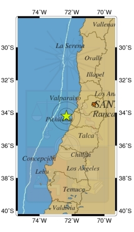 Sismo leve afectó a regiones de O'Higgins y el Maule
