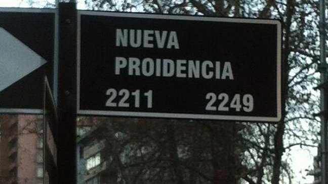 Error en letrero de Nueva Providencia sorprendió a vecinos