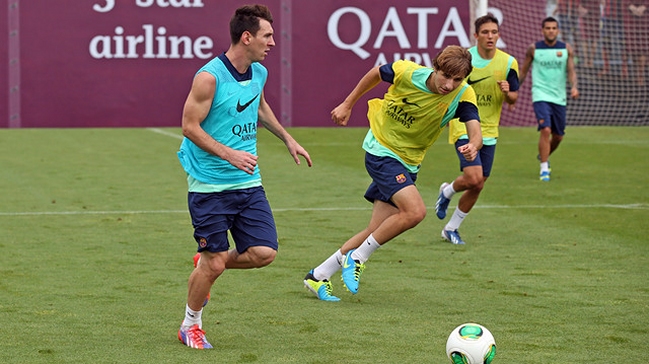 Lionel Messi se unió a las prácticas de FC Barcelona