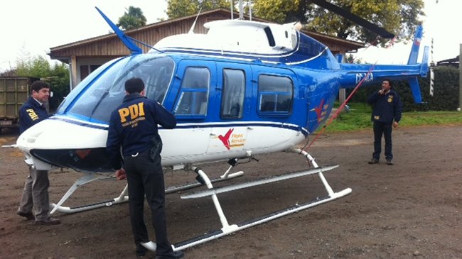 Helicóptero robado en San Felipe apareció en zona rural de Curicó