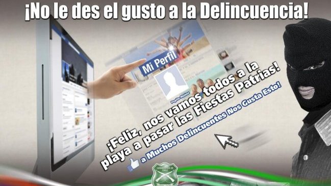 Carabineros llama a no contar que te vas de vacaciones