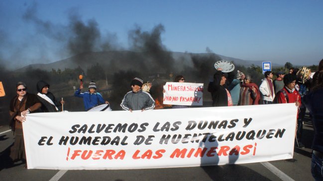 Nueva protesta de comunidad de Huentelauquén contra Minera Siglo XXI