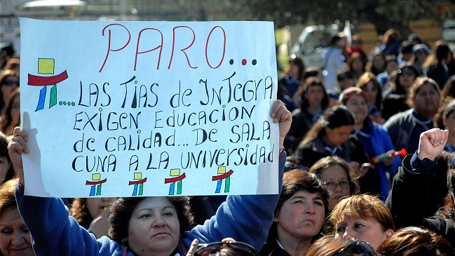 Trabajadores de Fundación Integra se tomaron los jardines infantiles