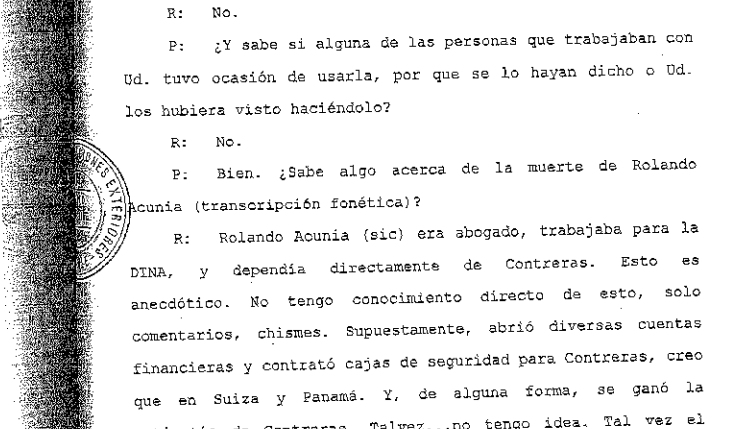 Michael Townley confirmó que Manuel Contreras le pidió envenenar a Odlanier Mena