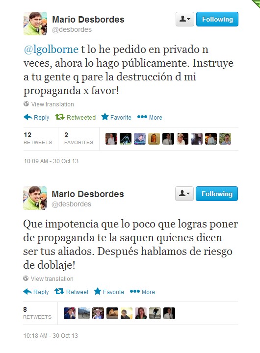 Secretario de RN a Golborne: Paren de destruir mi propaganda