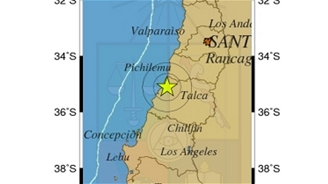Sismo de menor intensidad se registró en regiones de O'Higgins y Maule