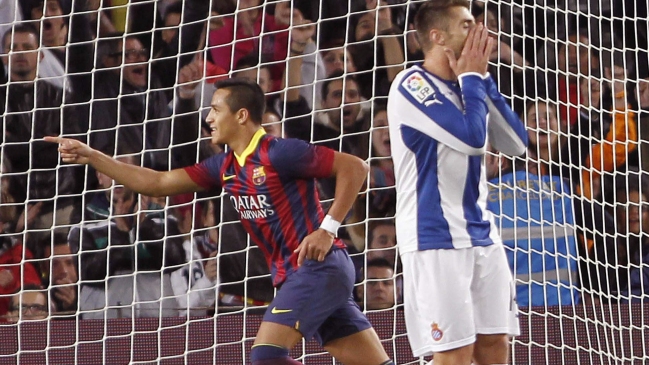 Alexis Sánchez dio el triunfo a Barcelona ante Espanyol en el clásico catalán