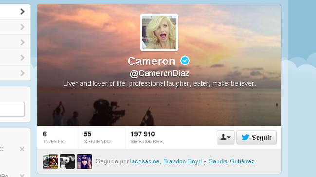 Cameron Díaz debutó en Twitter con calurosa recepción