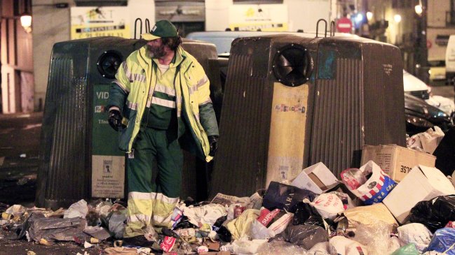 Cerca de 60 toneladas de basura fue retirada de Madrid tras huelga